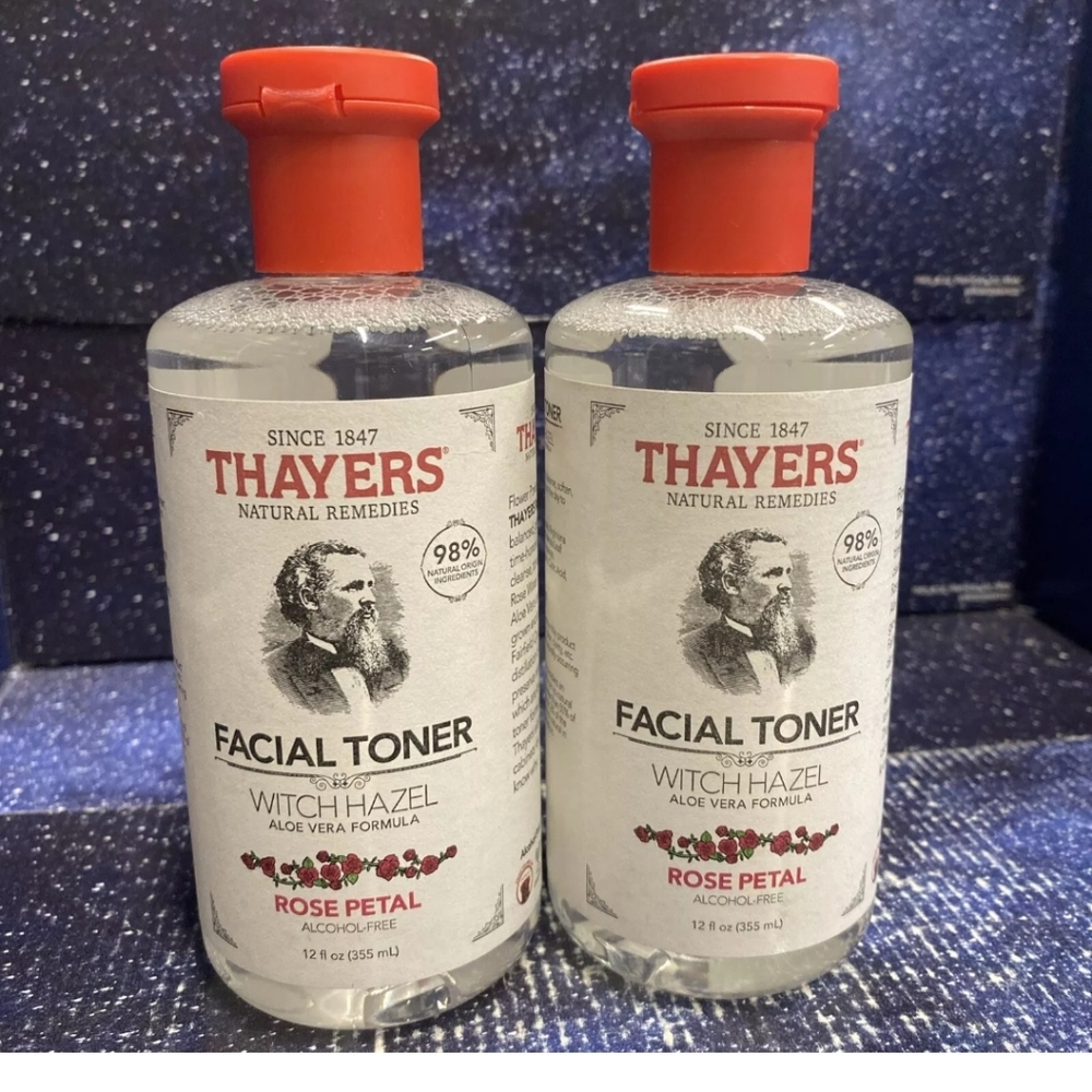 2X THAYERS Alcohol-Free Rose Petal Witch Hazel Facial Toner with Aloe Vera NEW